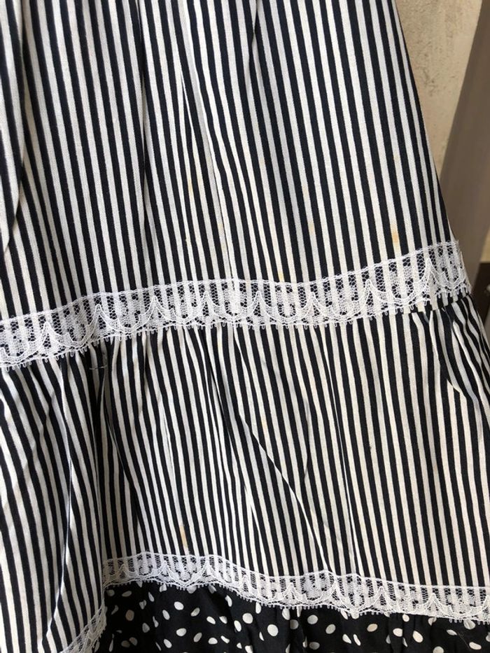 Jolie robe à pois et rayures vintage S - photo numéro 5
