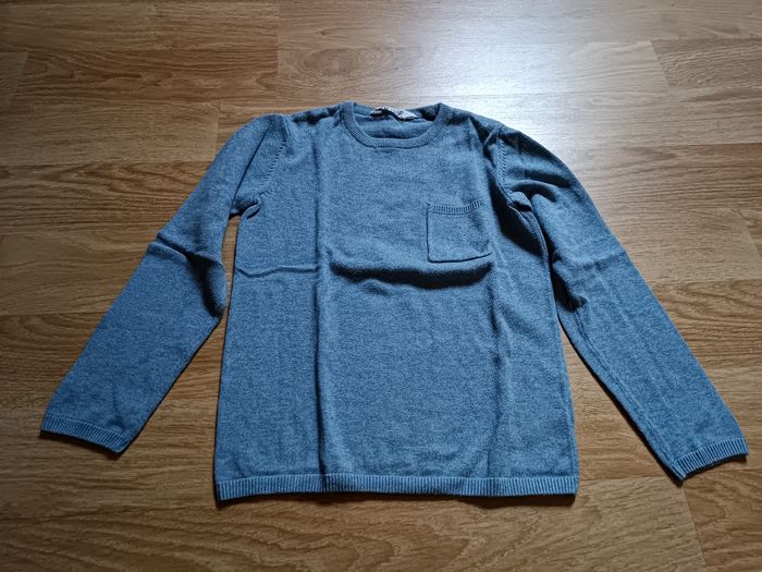 Pull bleu ciel fin, H&M, 6-8 ans