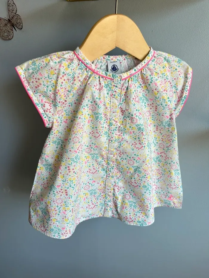 Blouse été Petit bateau fille 24 mois Tbe