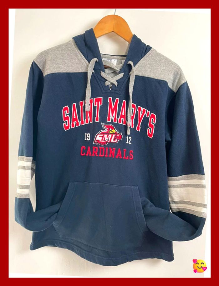 🧥 Sweat Champion Saint Mary’s Cardinals – Taille S – Bleu marine – Broderie – Épais