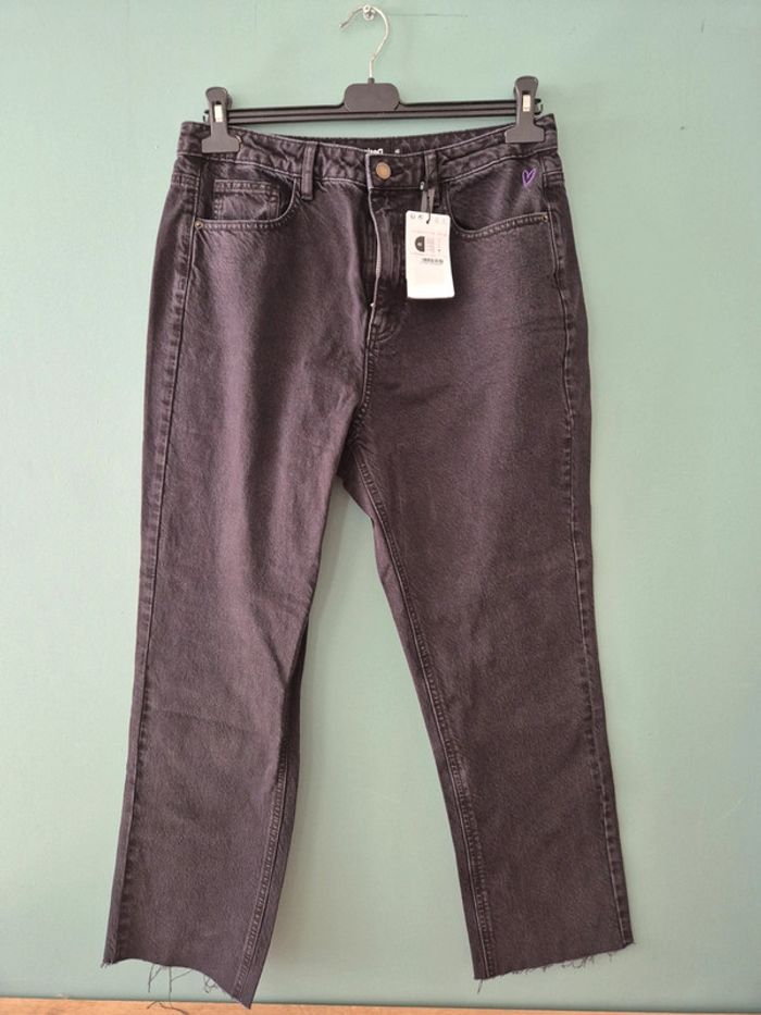 Jean straight cropped noir taille haute desigual taille 42