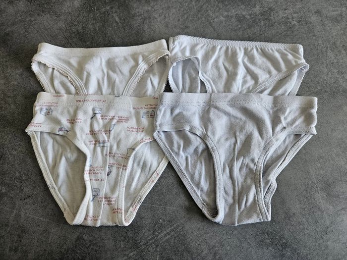 Lot de 4 culottes filles - blanches - 3 ans / 94cm - Petit Bateau