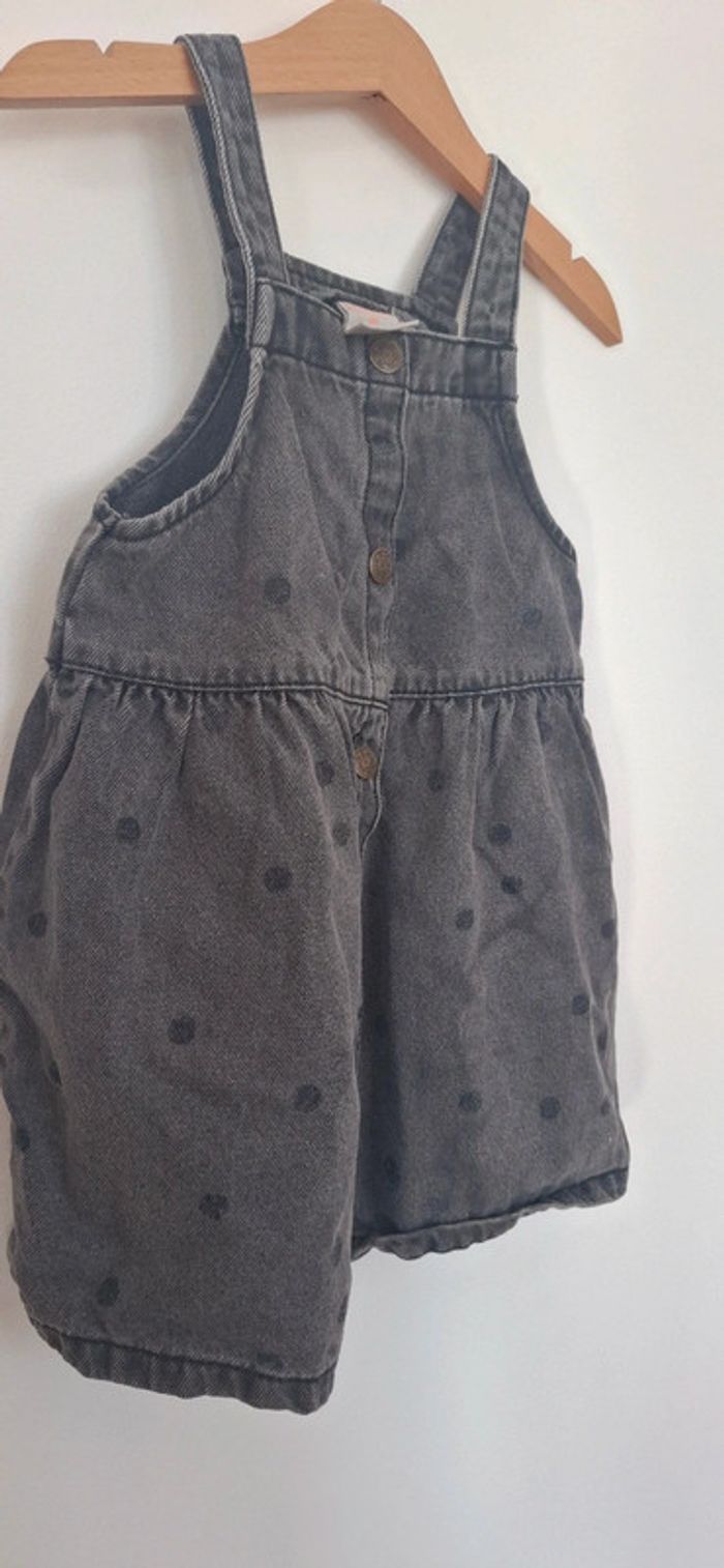 🖤 Robe salopette en jean noire à pois - Parfaite tenue de rentrée - photo numéro 6