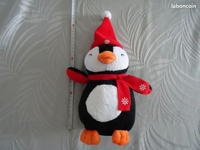 Pingouin en peluche 28 cm de haut - photo numéro 2