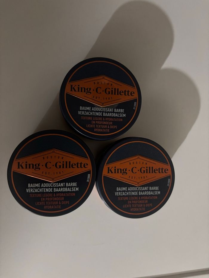 King gillette baume adoucissant barbe (lot de 3) neuf