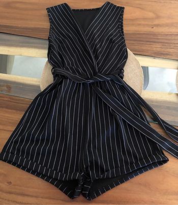 Combi-short noire rayée blanc taille S