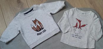 pull + tee-shirt gris chiné tape à l'oeil 3 mois neufs jamais portés