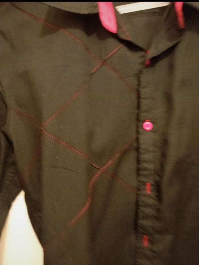 Chemise homme L noir et rouge - photo numéro 4