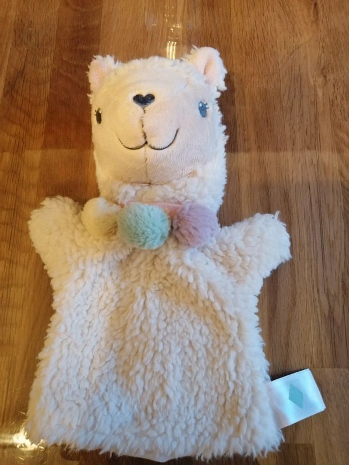 Doudou marionnette Lama blanc Tex Baby lamaland - Tex