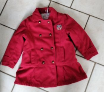 Manteau  ,rouge  ,fermeture  et  scratch  ,poches  ,Orchestra  ,4 ans  104  cm
