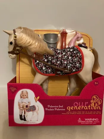 Poulain beige palomino pour poupée