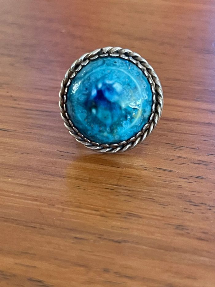 Grosse bague cabochon en argent étranger TDD 52 - photo numéro 5