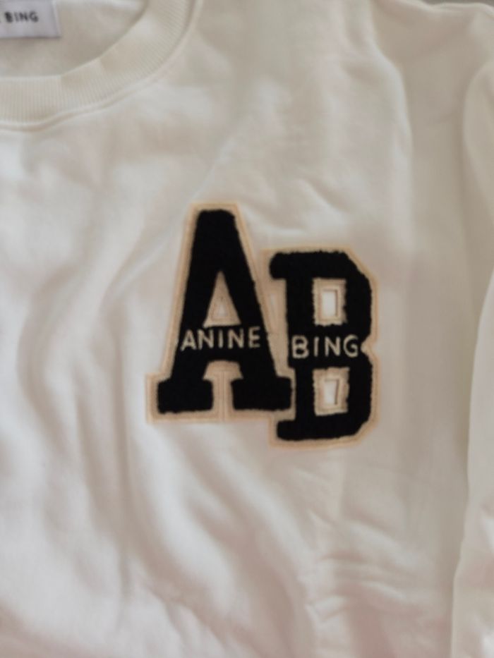Sweat shirt blanc cassé  Anine  Bing taille M - photo numéro 2