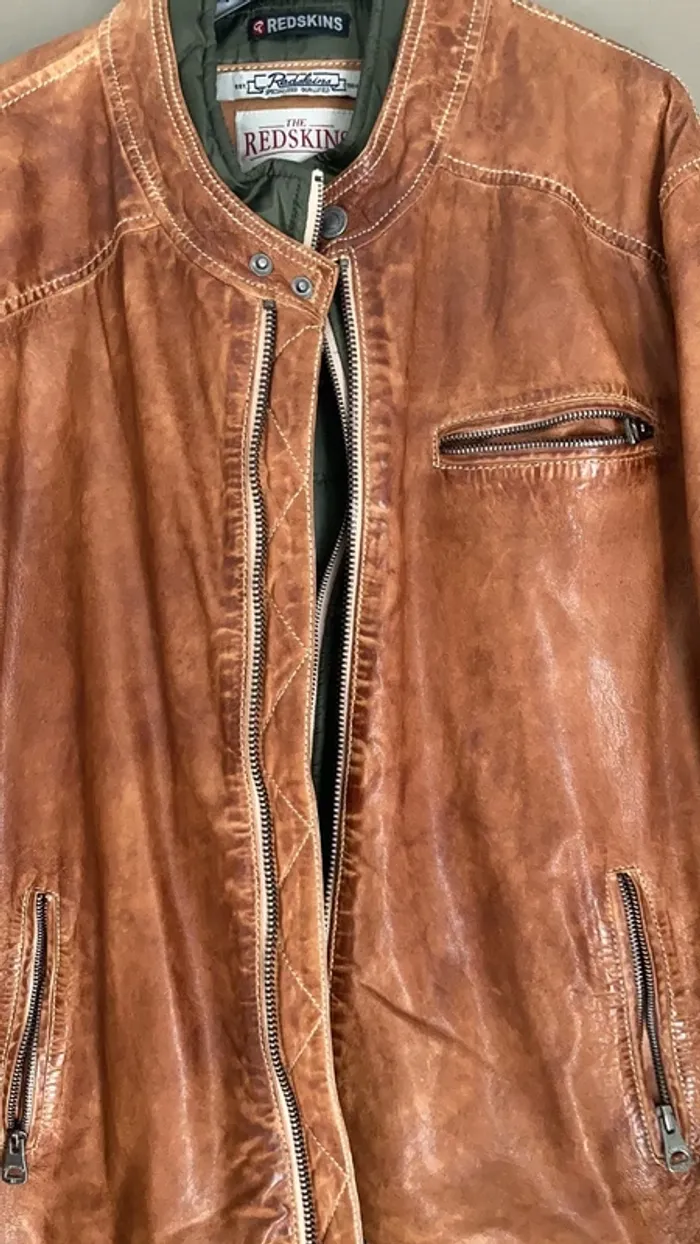 Blouson homme en cuir d’agneau camel XL Redskins - photo numéro 5