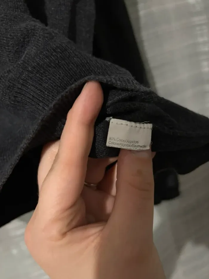 Pull gris col V - photo numéro 7