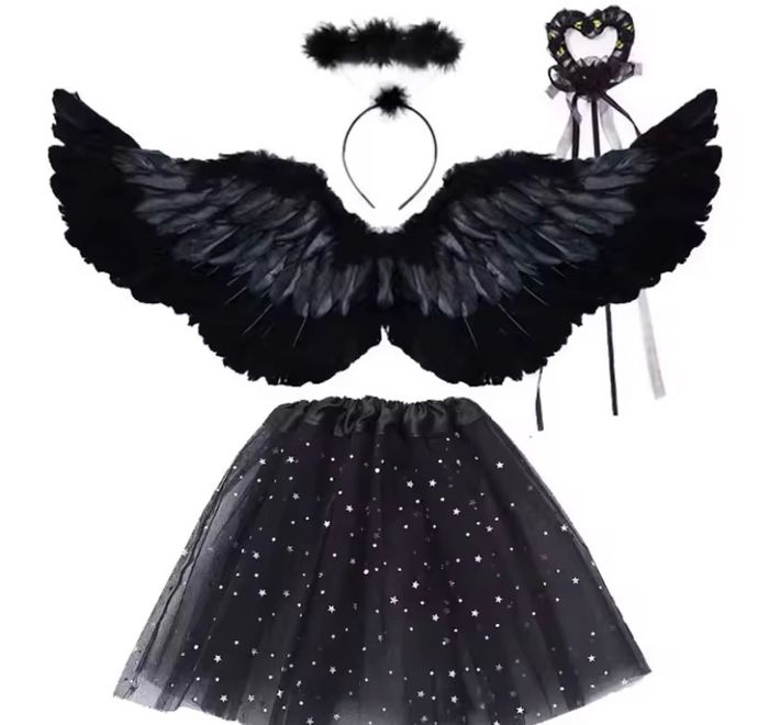 Deguisement aile noir + jupette et ces accessoires Taille unique 3-6ans