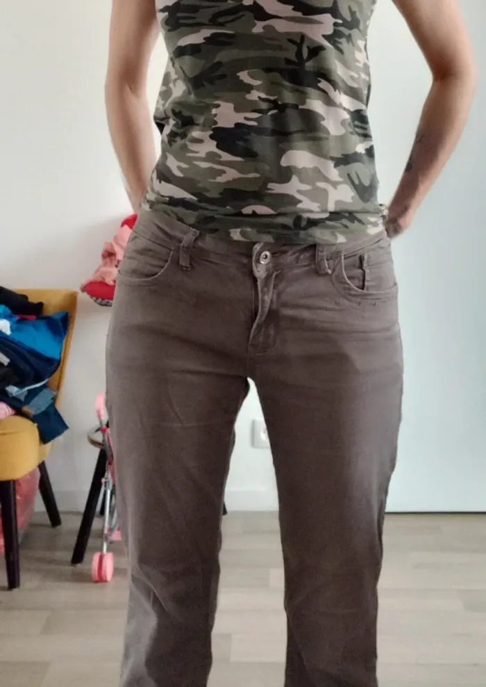 Panta-court taupe T40 - photo numéro 2