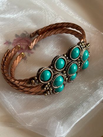 3 Bracelets cuivre et turquoise