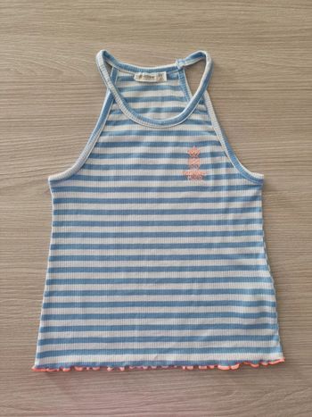 Débardeur rayé blanc et bleu ciel - Orchestra - Taille 8 ans