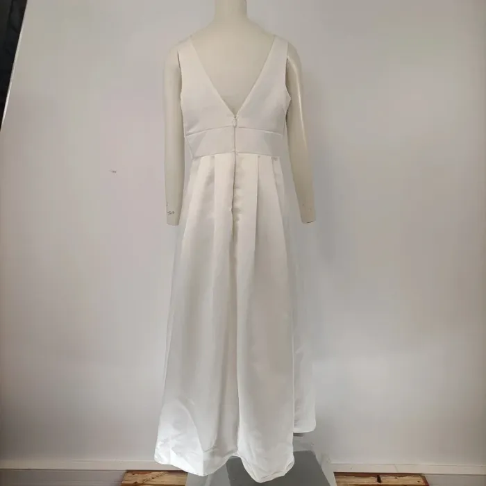 Robe longue blanche satinée Charms avec veste boléro assortie taille S cérémonie A099 - photo numéro 5