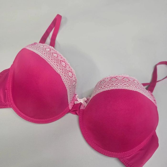 Soutien gorge rose dentelle blanc - photo numéro 2