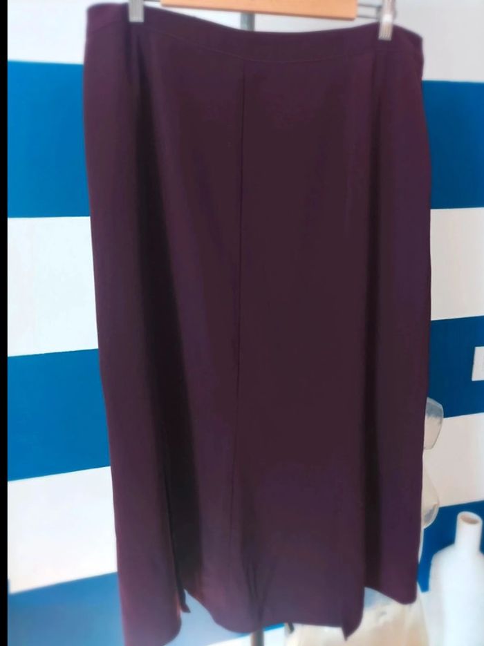 Jupe longue bordeaux fendu Yessica femme taille 46/48