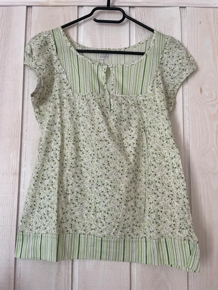 T-shirt MC liberty vert - Camaïeu - S