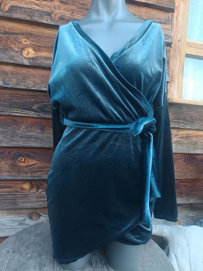 Robe midi touché velours