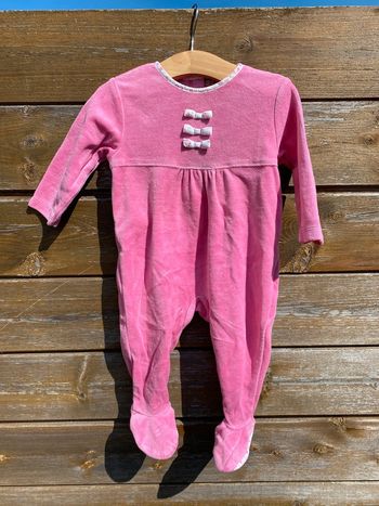 Pyjama velours rose fille bébé 6 mois 68cm grain de blé