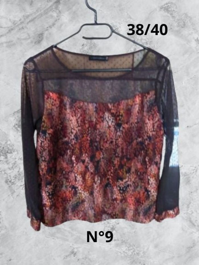 N°9 Blouse noir/multicolore T38/40. Voodoo.