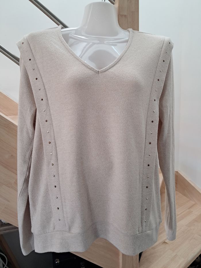 Pull femme couleur crème