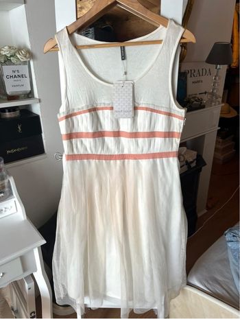 Robe de cérémonie blanc/écru tulle NafNaf T40 neuve 🕊