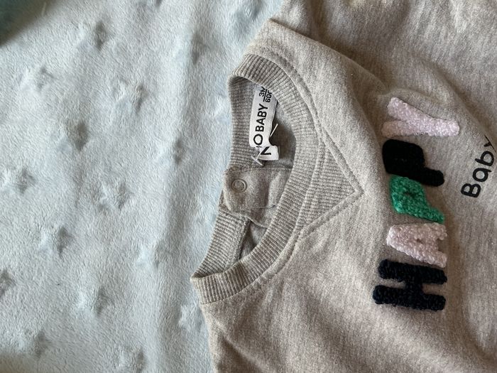 sweat oversize gris inscription devant 3 mois NPO - photo numéro 6