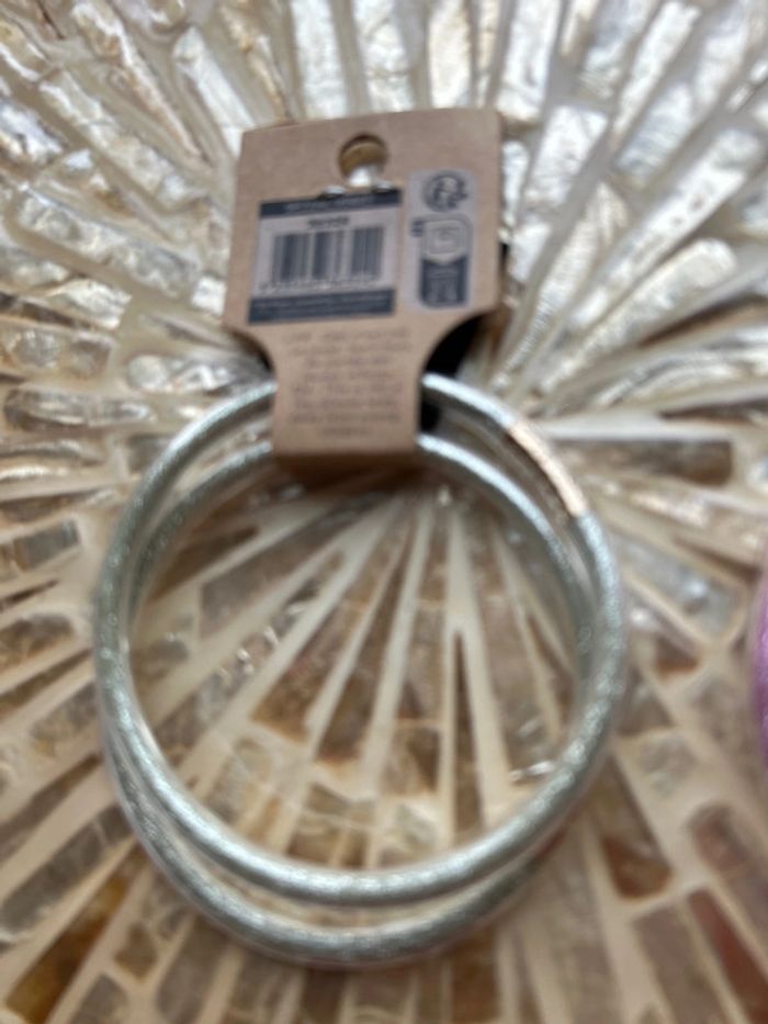 Lot de 4 bracelets fantaisie rose et doré pailletée - photo numéro 6