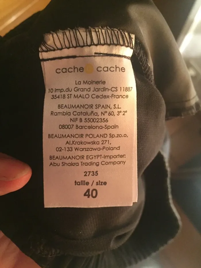 Pantalon noir carotte cache-cache taille 40 - photo numéro 4