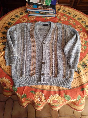 Cardigans gris clair foncé chiné homme
