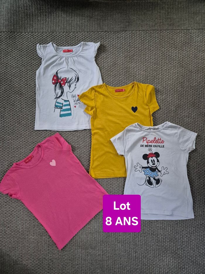 Lot de 4 t-shirts sans manches fille - 8 ans