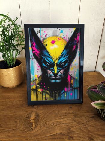 Poster Affiche A4 (21 × 29,7 cm) super-héros fluo – Déco murale pop art inspirée de l’univers comics