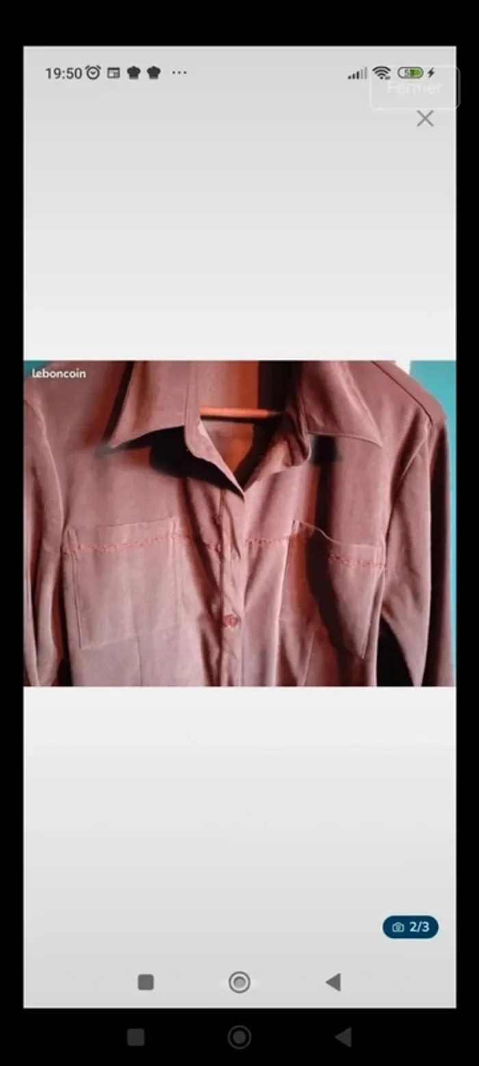 Chemise femme suédine marron - photo numéro 2