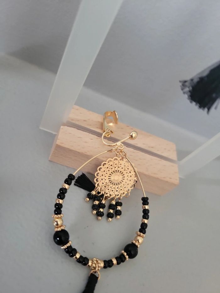 Clips "attrape rêves " acier gold et noir. - photo numéro 4