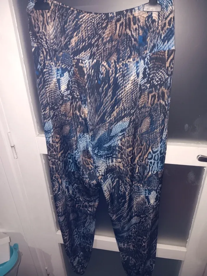 Pantalon fluide taille s/m  bleu et marron - photo numéro 3