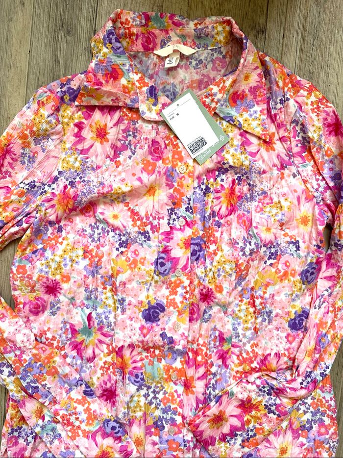 Ensemble d’été pantalon chemise fleurs H&M taille M - photo numéro 7