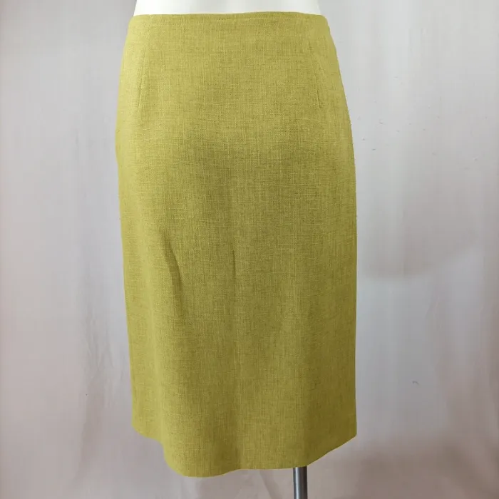 Ensemble jupe et veste Mafecco vert anis, coupe droite, tissu texturé, taille 42 A1209 - photo numéro 7
