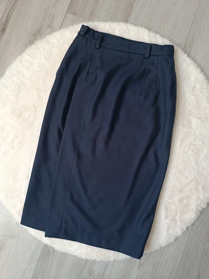 Jupe droite bleu marine vintage taille 42