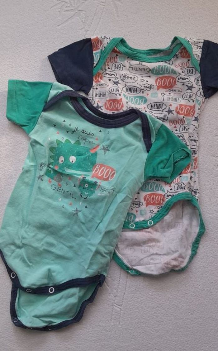 Lot 2 bodys manche courtes 6 mois