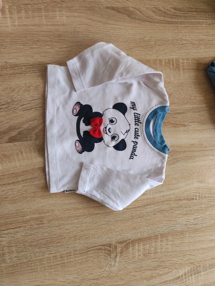 Ensemble veste et tee-shirt panda - photo numéro 2