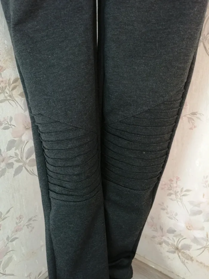 Legging épais gris foncé à reliefs sur genoux / gémo / (L) - photo numéro 3