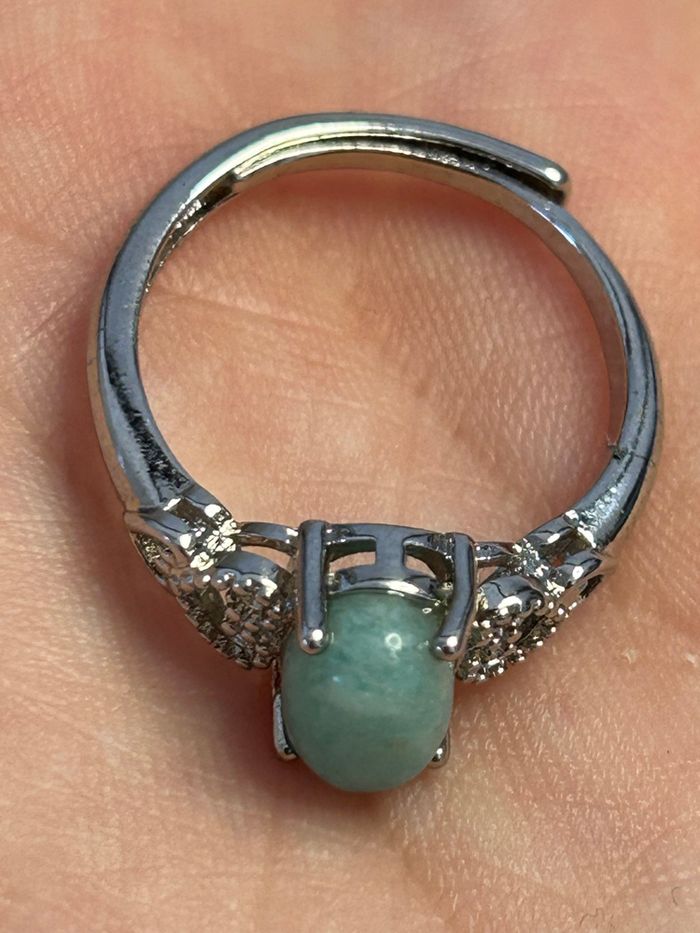 Bague réglable en laiton et en amazonite – Sérénité & Harmonie - photo numéro 7