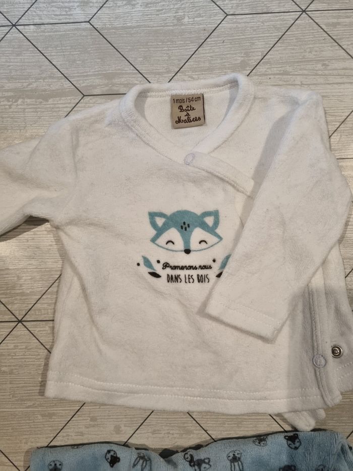 Pyjama boîte à malice bleu et blanc - photo numéro 2
