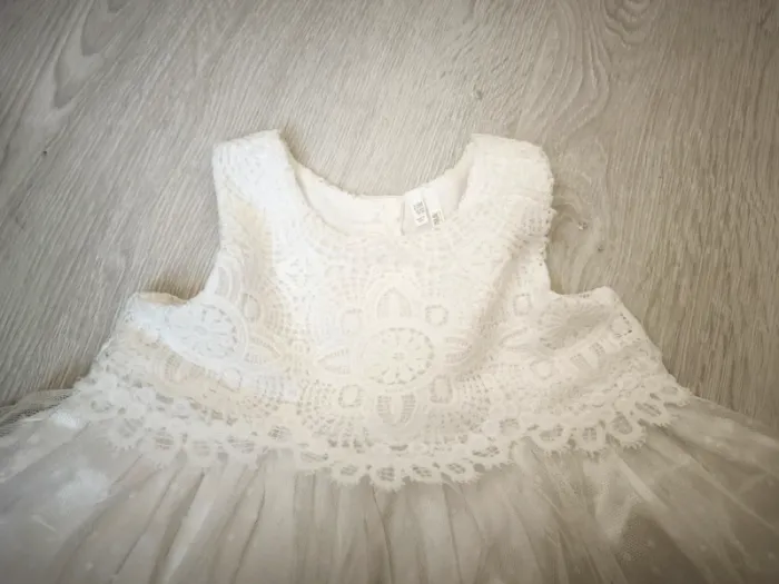 Robe blanche cérémonie baptême mariage fête - photo numéro 2